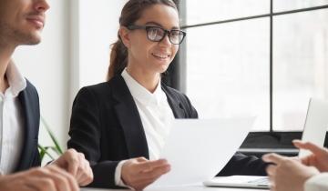 woman interviewing during recruitment