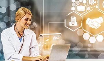 Female Doctor on Laptop