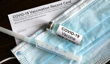 COVID Vaccine Record Card, Bottle, and Mask