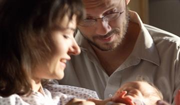 Family with Baby in Hospital