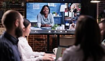 Colleagues in a Virtual Meeting