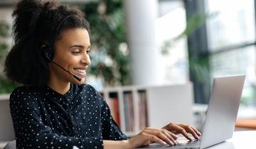 Call on Laptop with Headset