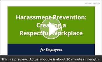 Harassment Prevention eLearning Employee Mini Preview