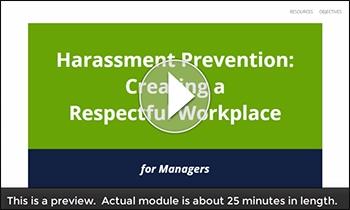 Harassment Prevention eLearning Manager Mini Preview