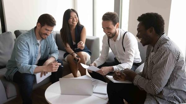 Happy Diverse Team Laughing