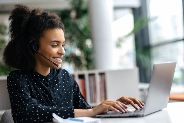Call on Laptop with Headset