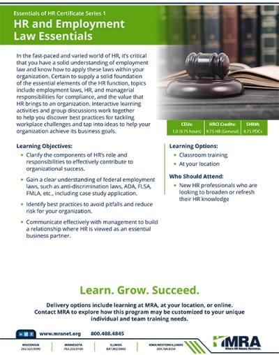 Program Details: HR and Employment Law Essentials