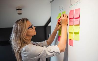 Project Management: Whiteboard Post-Its