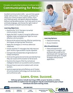 Program Details: PLX 2 Communicating for Results