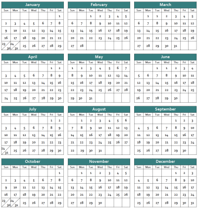 2022 Attendance Calendar 2022 Attendance Calendar | Mra