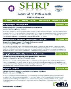 SHRP Schedule