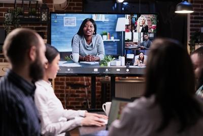 Colleagues in a Virtual Meeting